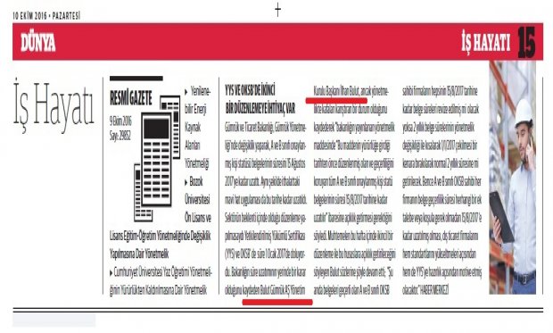 YYS ve OKSB'de ikinci bir düzenlemeye ihtiyaç var