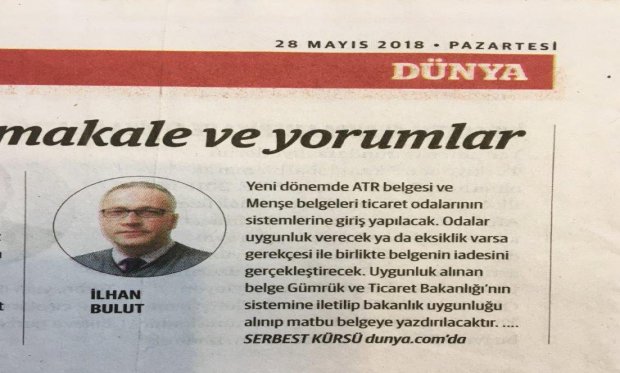 6-A.TR ve menşe onay belgelerinde yeni dönem