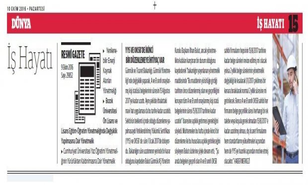 YYS ve OKSB'de ikinci bir düzenlemeye ihtiyaç var